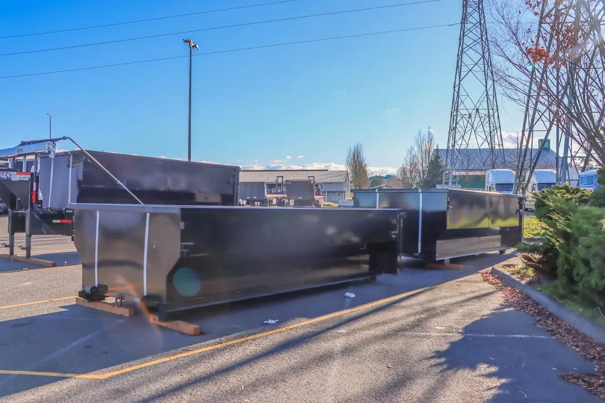 Roll-off dumpster ready for waste disposal at job site for 15 Yard Dumpster Rental in Hawthorn Woods